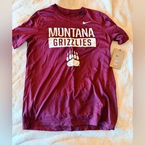 NWT Nike Maroon MONTANA grizzlies tee